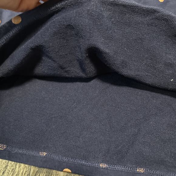 Boden Navy Blue Copper Metallic Polka Dot Dress, Size 20 Long Sleeve Fall - Picture 3 of 5